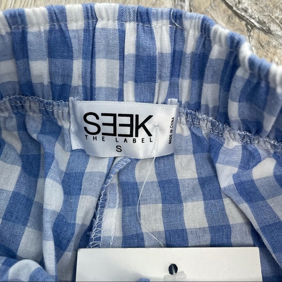 Seek The Label Australia Blue & White Plaid Shorts - Picture 3 of 10